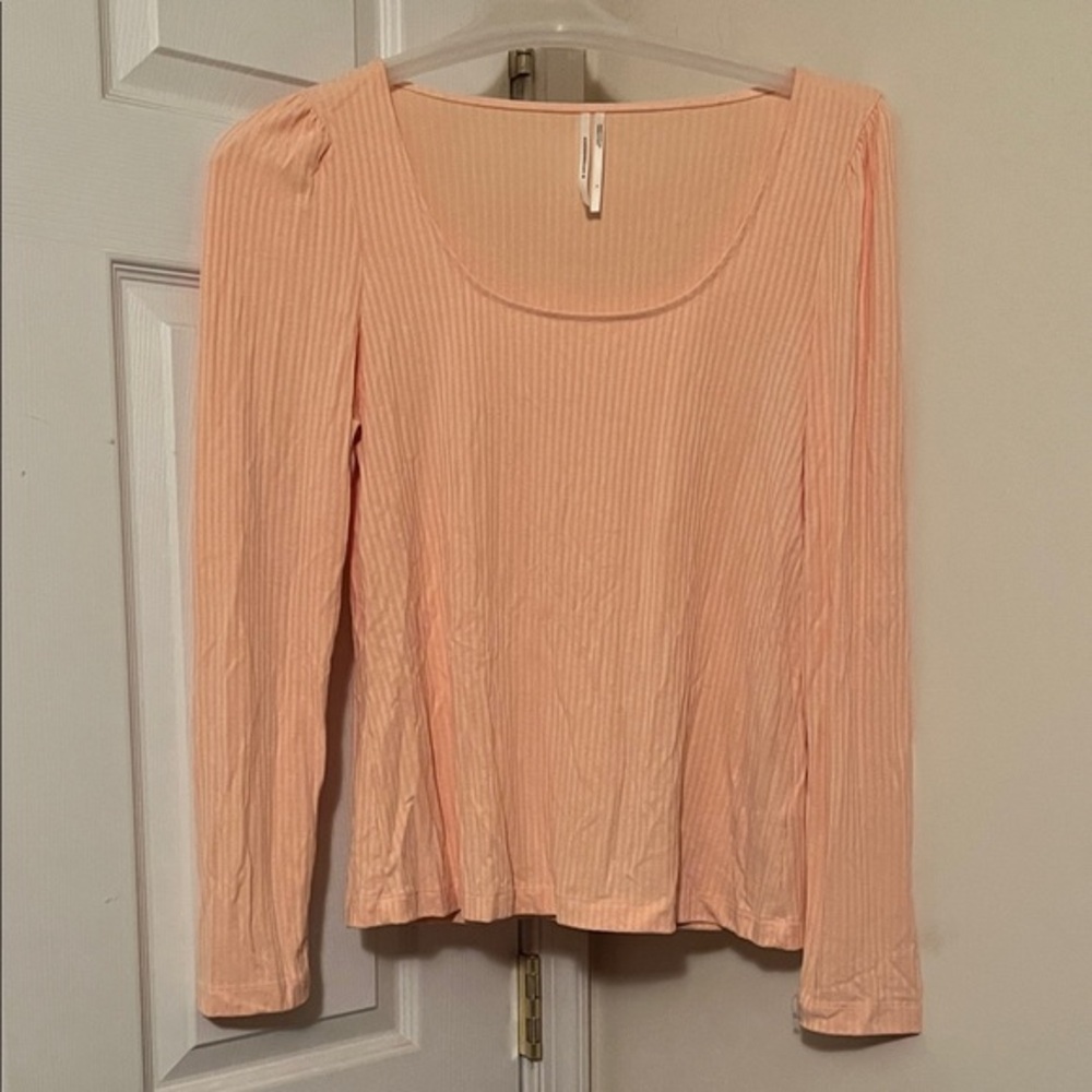 Anthropologie Soft Peach Long Sleeve Top